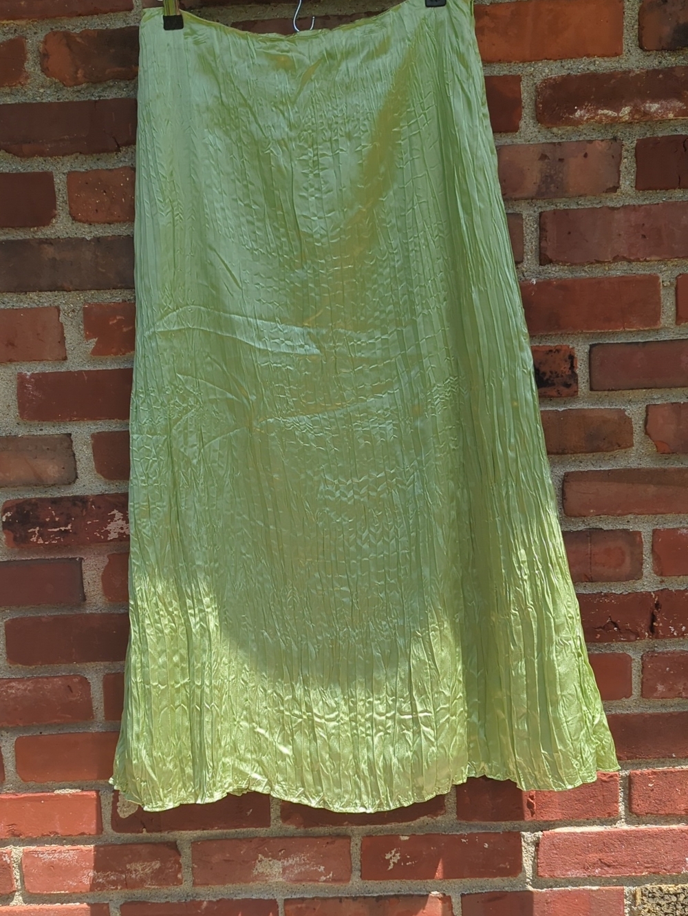 Sigrid Olsen Light Green Crinkle Midi Skirt 32x38